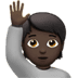 🙋🏿 person raising hand: dark skin tone display on Apple